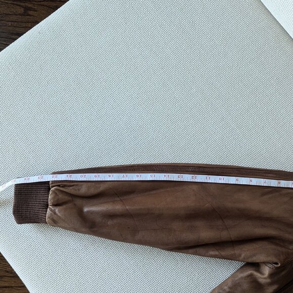 VentiUno Brown Men's Leather Jacket, Size M - Picture 10 of 16